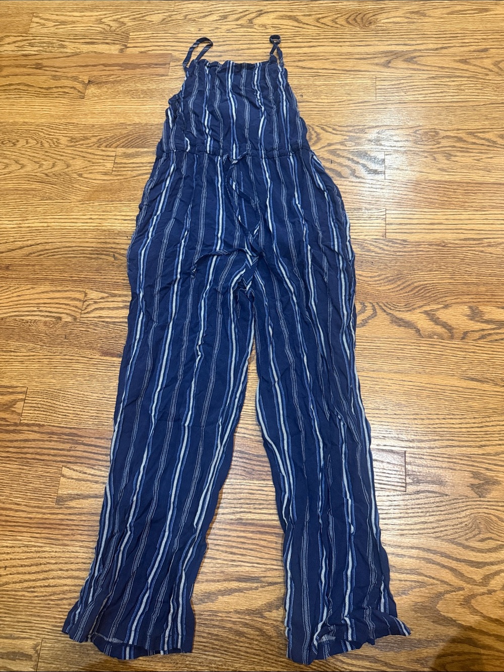 Mimi Chica Navy and White Striped Wide-Leg Jumpsuit